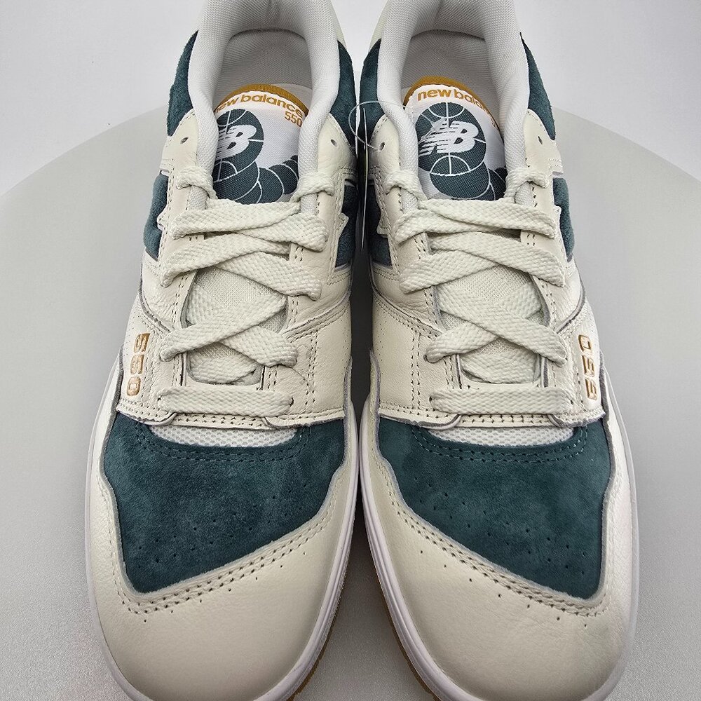 New Balance 550 Suede Toe Pack - Green Mustard SIZE 10 - Picture 1 of 8